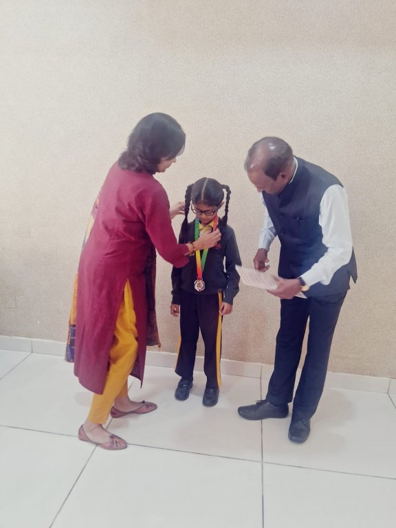 Drishti Paresh Patel of Class 1, secured 2nd position in All Vadodara Invitational YOGASANA Championship.