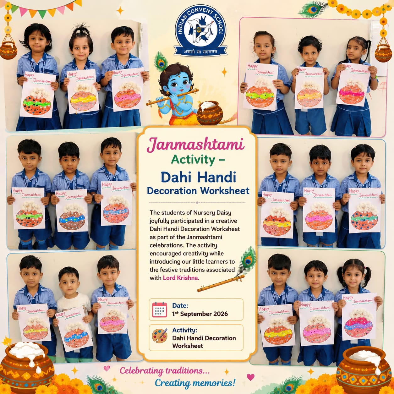 Janmashtami Activity – Dahi Handi Decoration Worksheet