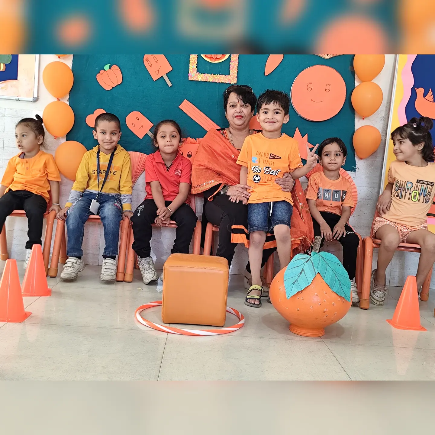 Orange 🍊 Day Celebration & Hand Print Activity