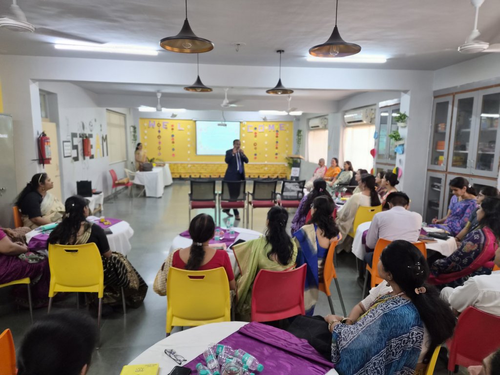 WORKSHOP ON SPIRITUAL INTELLIGENCE FACILITATED BY DR. LATHA VENKATARAMAN at DPS HARNI, on Friday 09/10/2026, attended by our teachers of Grades VI to VIII, Principal Sir and Headmistress Ma'am. 